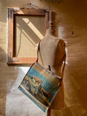 Image of one of a kind painting bag - crete
