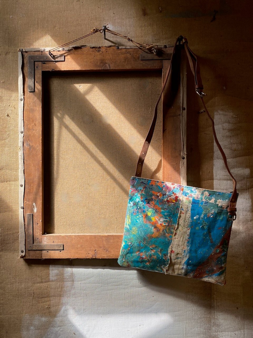 Image of one of a kind painting bag - splatter