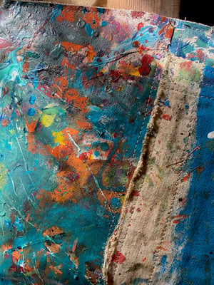 Image of one of a kind painting bag - splatter