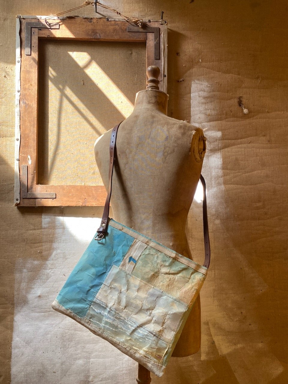 Image of one of a kind painting bag - at the sea