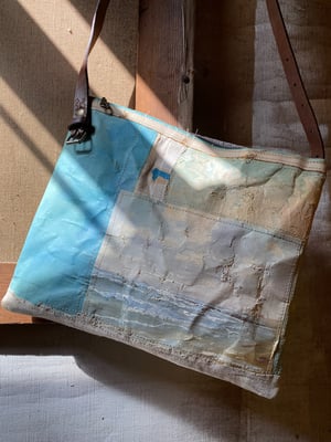 Image of one of a kind painting bag - at the sea