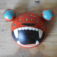 Image 2 of red ROAR bear wall hanging