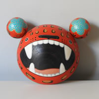 Image 1 of red ROAR bear wall hanging