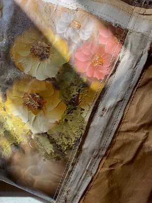 Image of one of a kind painting bag - bloemen