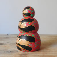 Image 2 of three daruma stack (blue dots)