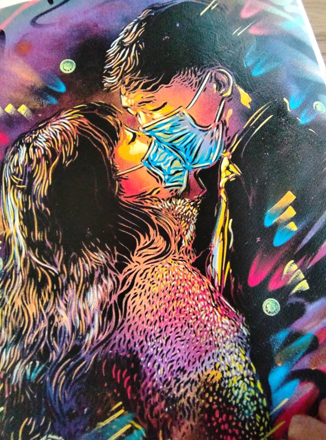 C215 Christian Guémy L'Amour Durant le Covid 19 Digigraphie