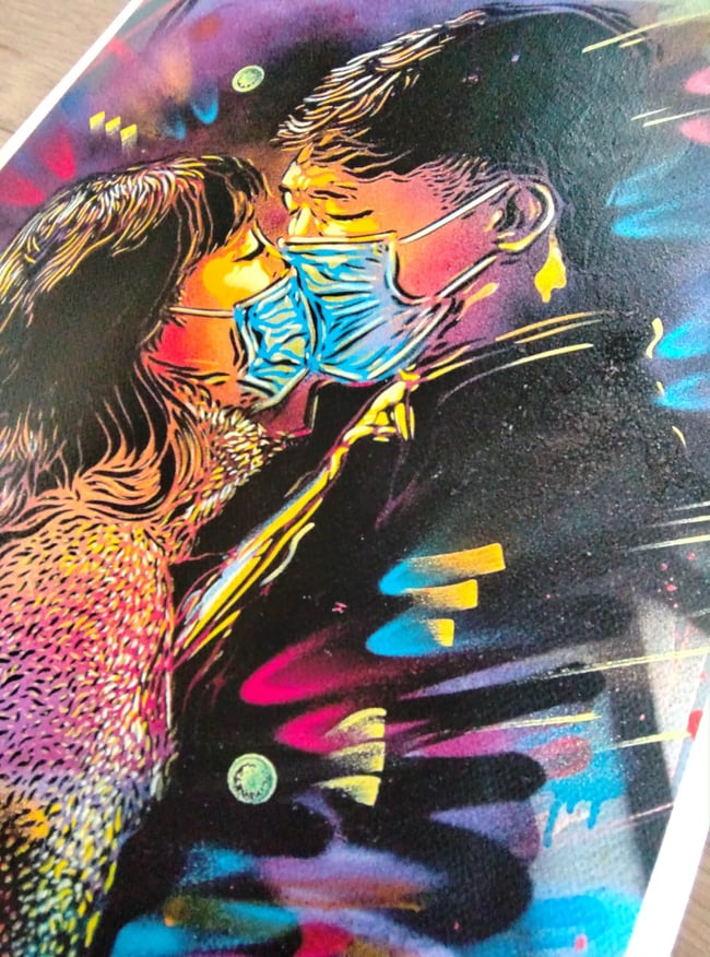 C215 Christian Guémy L'Amour Durant le Covid 19 Digigraphie