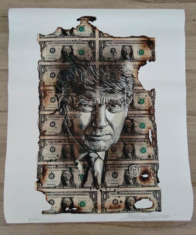 C215 Christian Guémy Pyromaniac Trump Donald XL Digigraphie