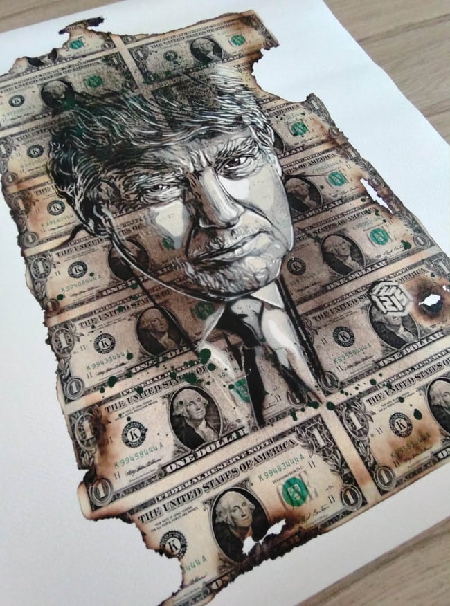 C215 Christian Guémy Pyromaniac Trump Donald XL Digigraphie