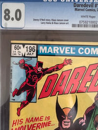 Image 3 of Daredevil #196 (1983) CGC 8.0 Graded Marvel Comic | 1st Daredevil & Wolverine Meeting Key Issue