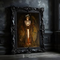 Image 1 of Angel with the Flaming Sword – Dark Gothic Angel Art Print