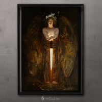 Image 3 of Angel with the Flaming Sword – Dark Gothic Angel Art Print