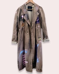 Image 2 of SIGN 🍒  ¥ UPCYCLED  ¥ UNISEX ¥ VINTAGE TRENCHCOAT ¥ IBIZA¥ HANDPAI...