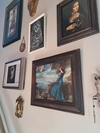 Image 2 of John Waterhouse "Miranda - The Tempest" Print in Hand Distressed Wooden Frame