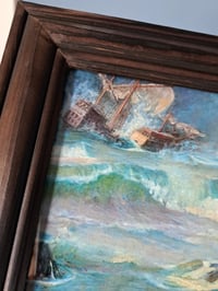 Image 3 of John Waterhouse "Miranda - The Tempest" Print in Hand Distressed Wooden Frame