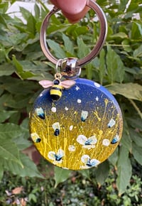 Image 1 of 'Midnight Blue' Hand-painted Keyring Pendant