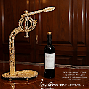Image of Large Sculptured Wine Opener Swarovski Crystals