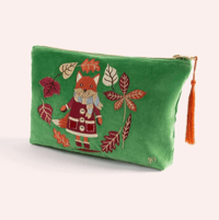 Cozy Fox Velvet Zipper Pouch