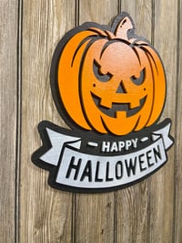 Image 4 of Jack‑O-Lantern Halloween Sign • Layered Indoor Décor