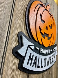 Image 5 of Jack‑O-Lantern Halloween Sign • Layered Indoor Décor