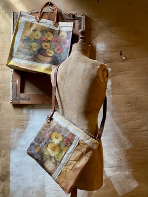 Image of one of a kind painting bag - bloemen