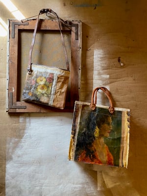Image of one of a kind painting bag - bloemen