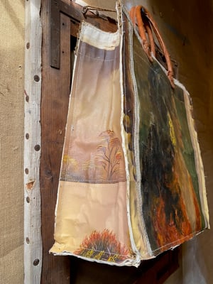 Image of one of a kind painting bag - blooms of lucia