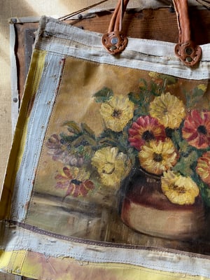 Image of one of a kind painting bag - blooms of lucia