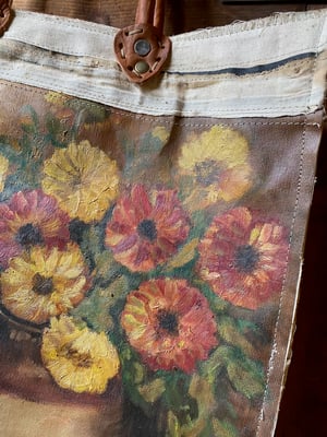 Image of one of a kind painting bag - blooms of lucia
