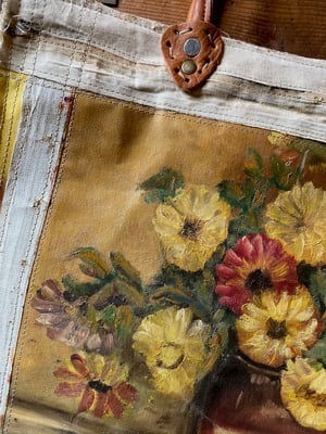 Image of one of a kind painting bag - blooms of lucia