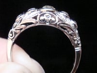 Image 3 of ORNATE ART DECO 18CT  5 STONE OLD CUT 0.80CT DIAMOND RING