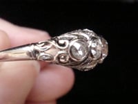 Image 5 of ORNATE ART DECO 18CT  5 STONE OLD CUT 0.80CT DIAMOND RING