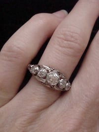 Image 6 of ORNATE ART DECO 18CT  5 STONE OLD CUT 0.80CT DIAMOND RING