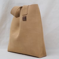 Image 5 of Slouchy Large Suede Tote in butter