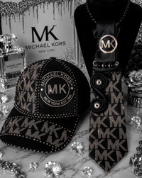 Image 1 of Black Luxe Cap and Tie Set