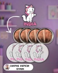 Pack 4 Chapas Espejo de Bolsillo Personalizadas (59 mm)