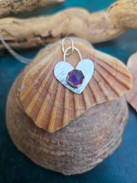 Image 6 of Ready to ship! Amethyst & Sterling Silver Heart Necklace 