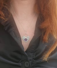 Image 4 of Ready to ship! Amethyst & Sterling Silver Heart Necklace 
