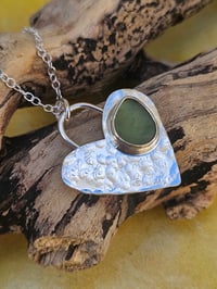 Image 1 of Ready to ship! Seaglass Heart Necklace 