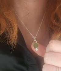 Image 5 of Ready to ship! Cornish Seaglass Necklace with cubic zirconia 