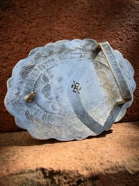 Image 5 of WL&A Handmade Ingot Old Style Whirling Log Medicine Belt Buckle - Size 3.5" x 2.75"