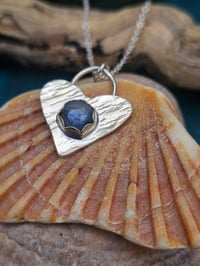 Image 1 of Ready to ship! Sterling Silver Heart & Kyanite Gemstone Necklace 