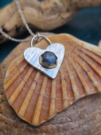 Image 6 of Ready to ship! Sterling Silver Heart & Kyanite Gemstone Necklace 