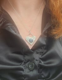 Image 3 of Ready to ship! Sterling Silver Heart & Kyanite Gemstone Necklace 