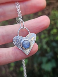 Image 15 of Ready to ship! Sterling Silver Heart & Kyanite Gemstone Necklace 