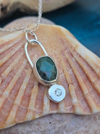 Image 5 of Ready to ship! Emerald & Cubic Zirconia Necklace 