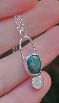Image 9 of Ready to ship! Emerald & Cubic Zirconia Necklace 