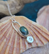 Image 4 of Ready to ship! Emerald & Cubic Zirconia Necklace 