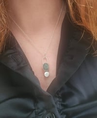 Image 2 of Ready to ship! Emerald & Cubic Zirconia Necklace 