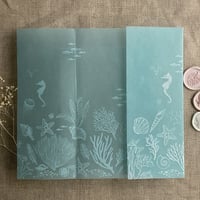 Image 6 of under the sea seascape printed vellum wrap for 5x7 cards PACK of 10